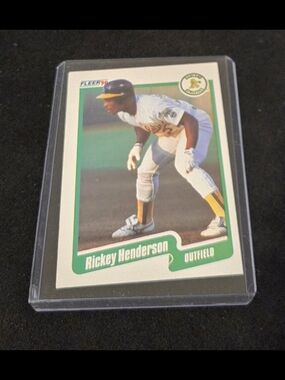 Rickey Henderson Fleer Baseball Card 1990 Oakland Athletics Ungraded